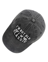 Classic Slogan Washed Black Baseball Cap