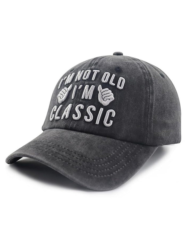 Classic Slogan Washed Black Baseball Cap