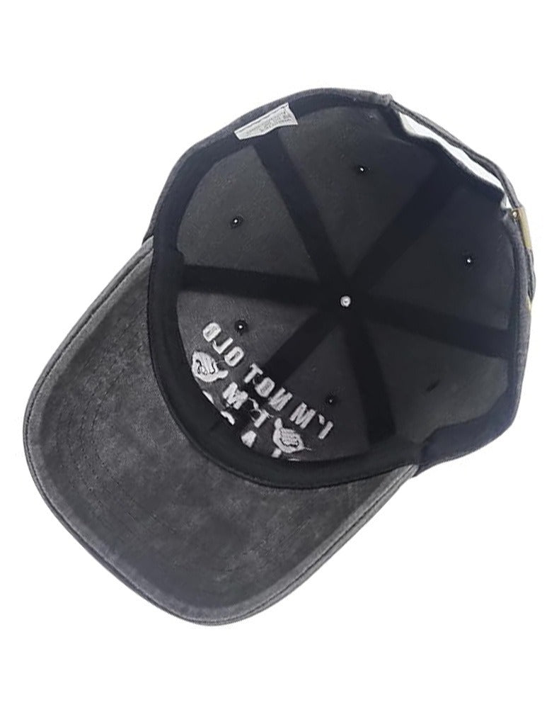 Classic Slogan Washed Black Baseball Cap