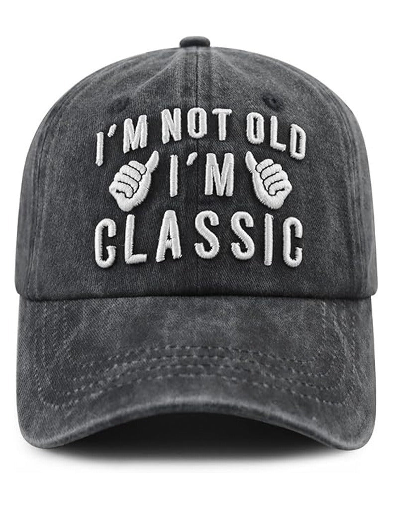 Classic Slogan Washed Black Baseball Cap
