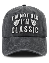 Classic Slogan Washed Black Baseball Cap