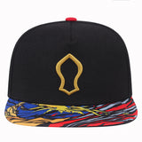 Embroidered Capal Snapback Hat with Graphic Flat Brim