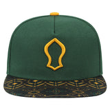Embroidered Capal Snapback Hat with Graphic Flat Brim