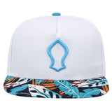 Embroidered Capal Snapback Hat with Graphic Flat Brim