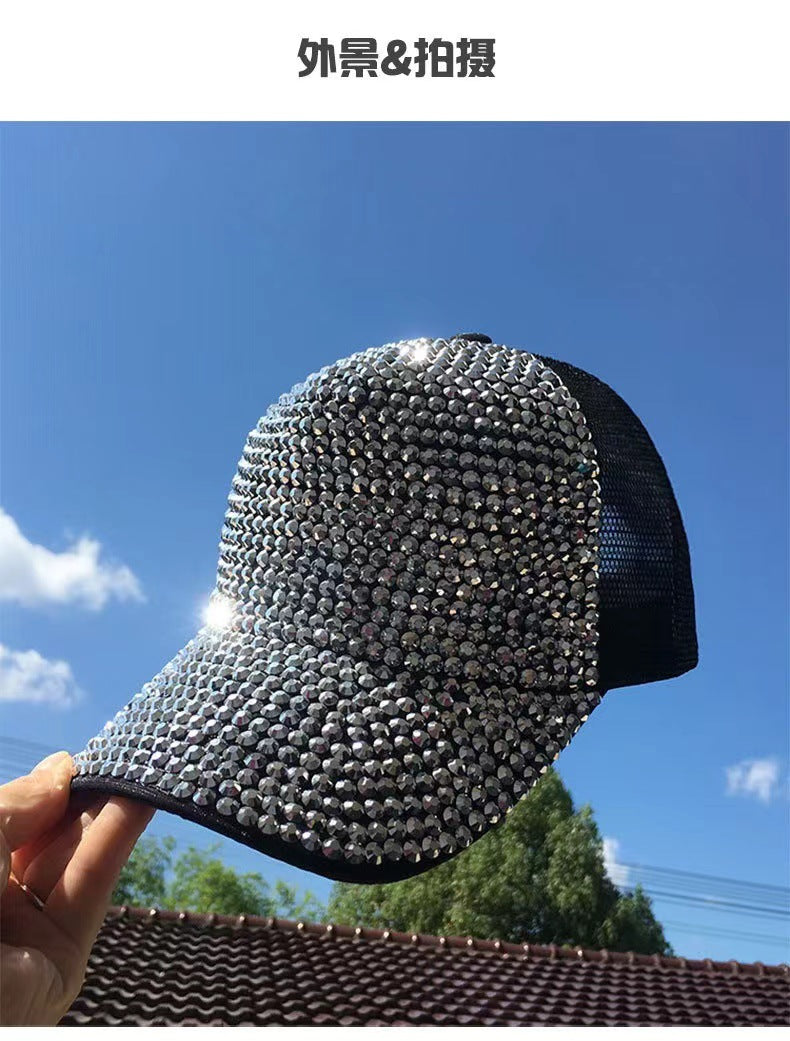 Full Rhinestone Mesh Trucker Cap