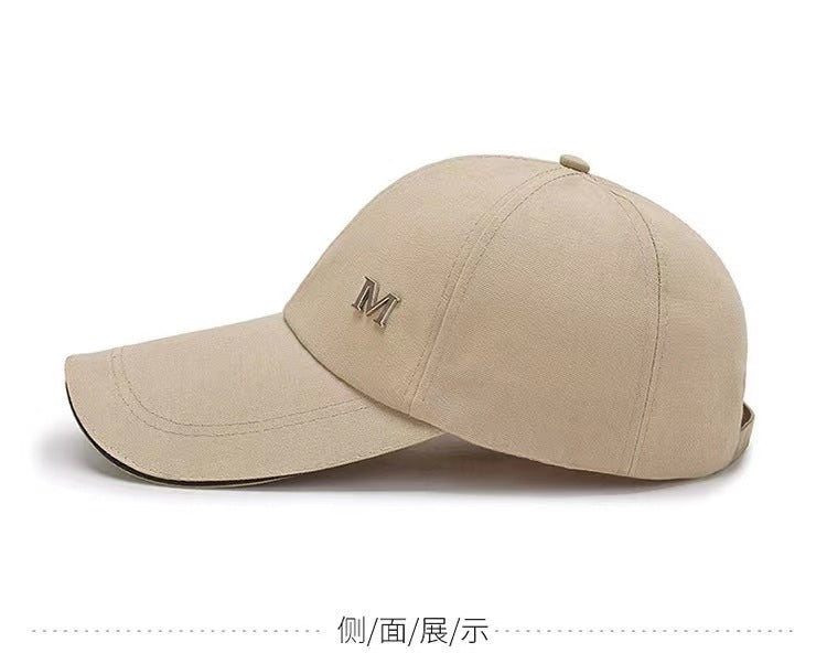 Classic Beige Minimalist Long-Brim Cap
