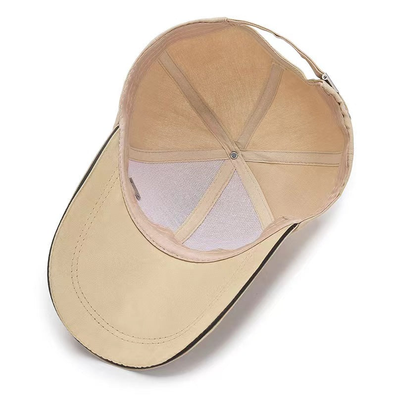 Classic Beige Minimalist Long-Brim Cap
