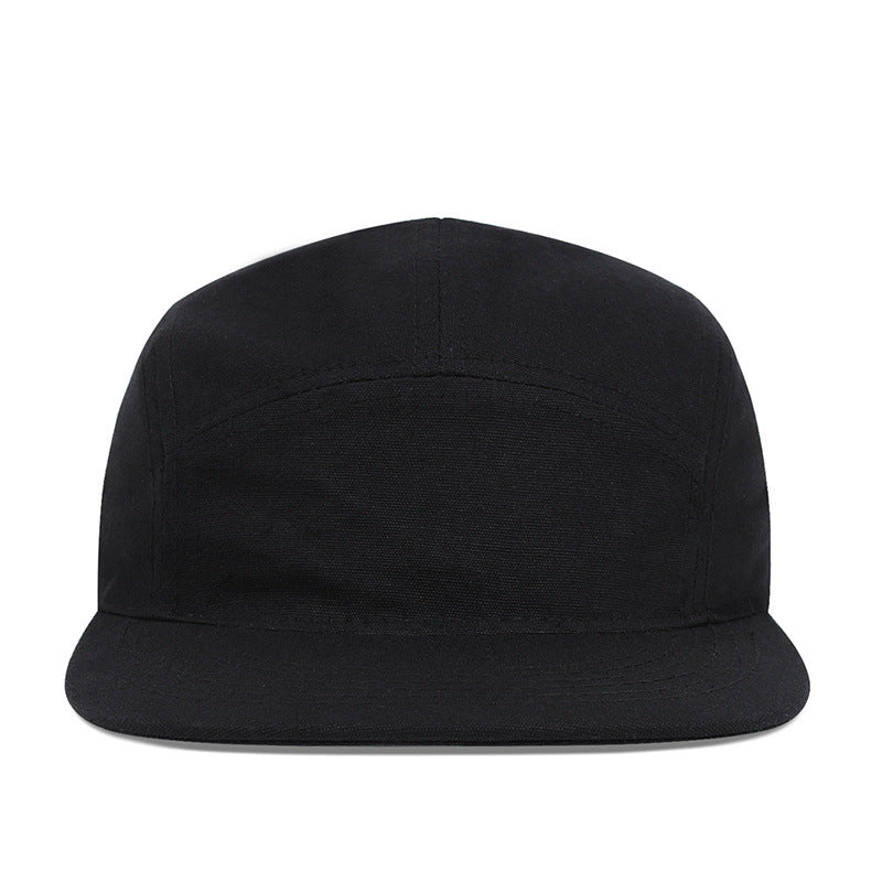 Minimalist 5-Panel Canvas Strapback Cap