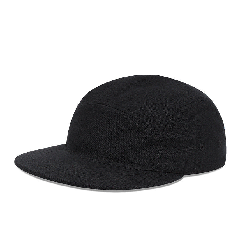 Minimalist 5-Panel Canvas Strapback Cap