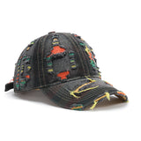 Distressed Streetwear Denim Baseball Cap