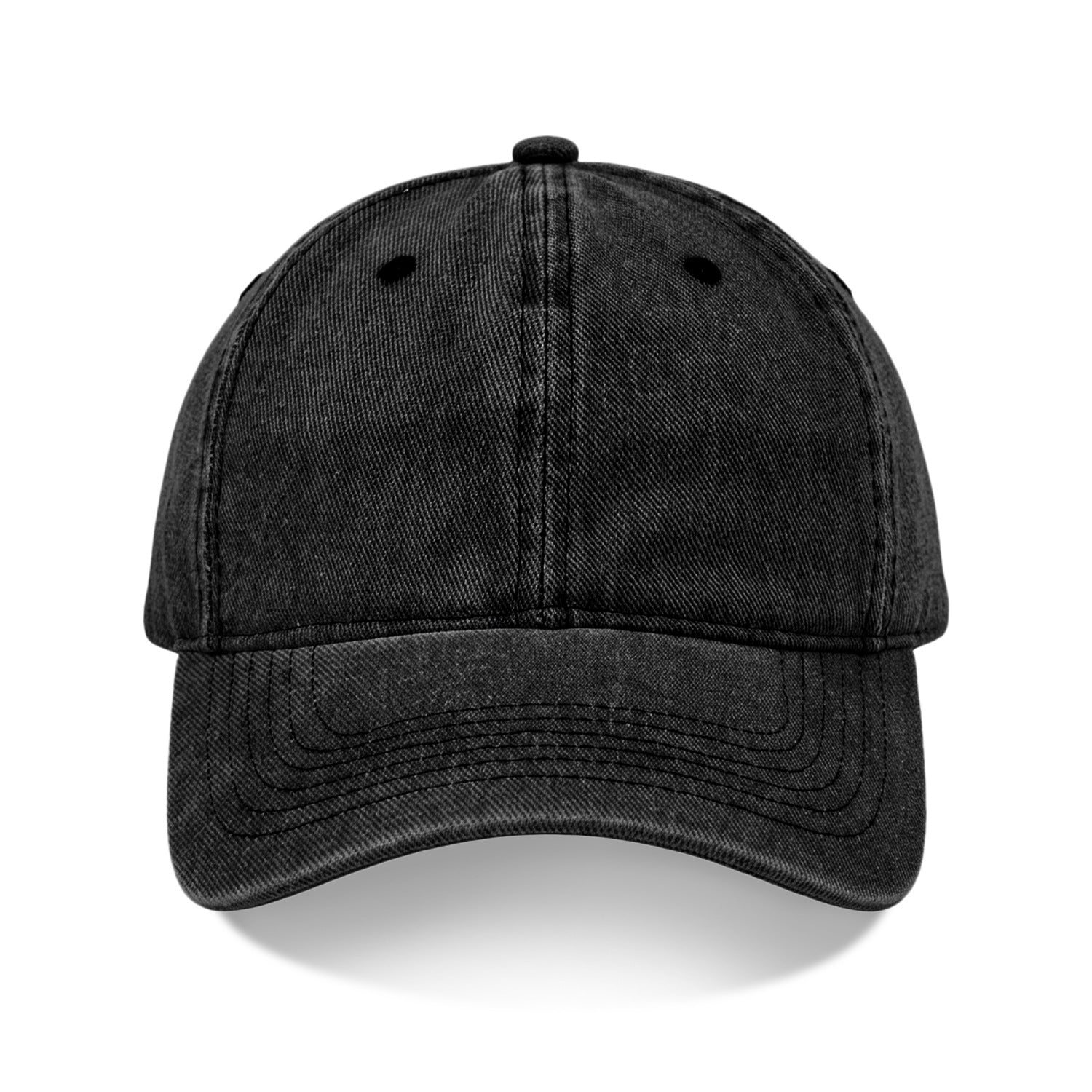 Vintage Washed Black Denim Baseball Cap