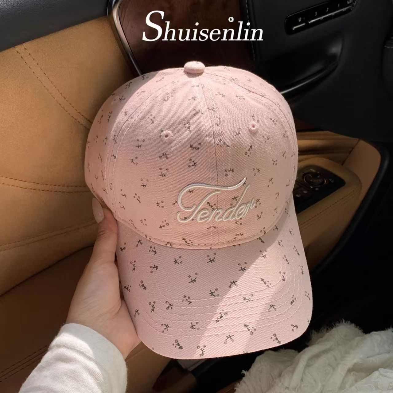 Floral Embroidered 'Tender' Baseball Cap