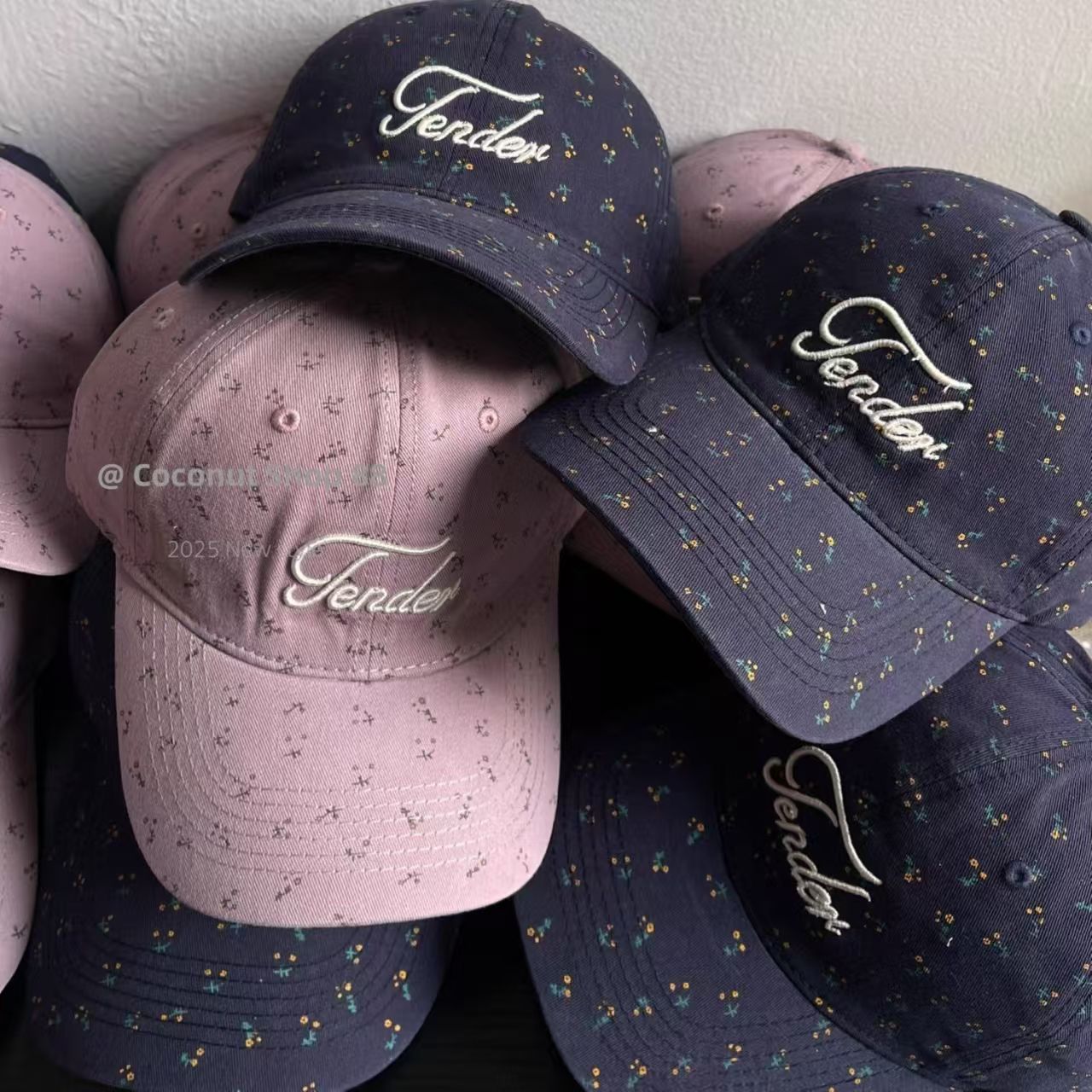 Floral Embroidered 'Tender' Baseball Cap
