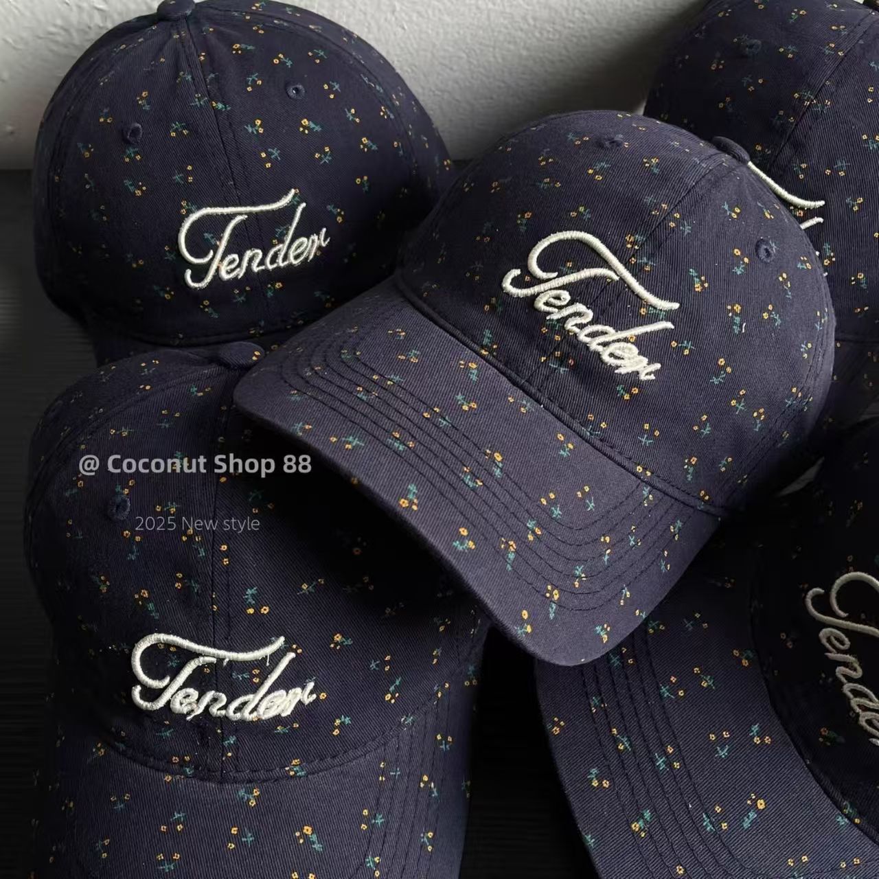 Floral Embroidered 'Tender' Baseball Cap