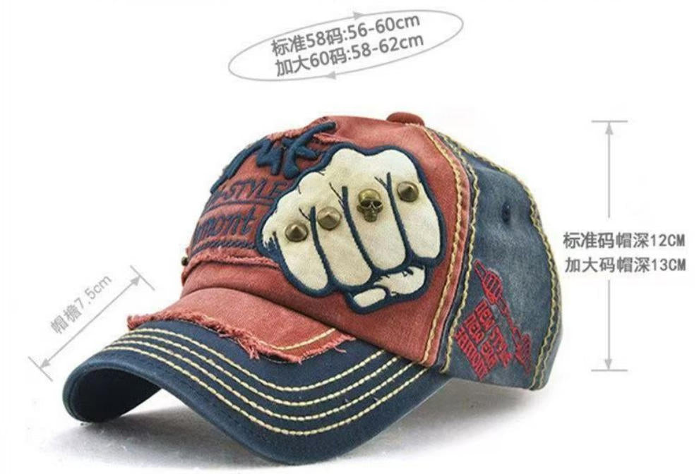 Vintage Distressed Embroidered Baseball Cap Hat