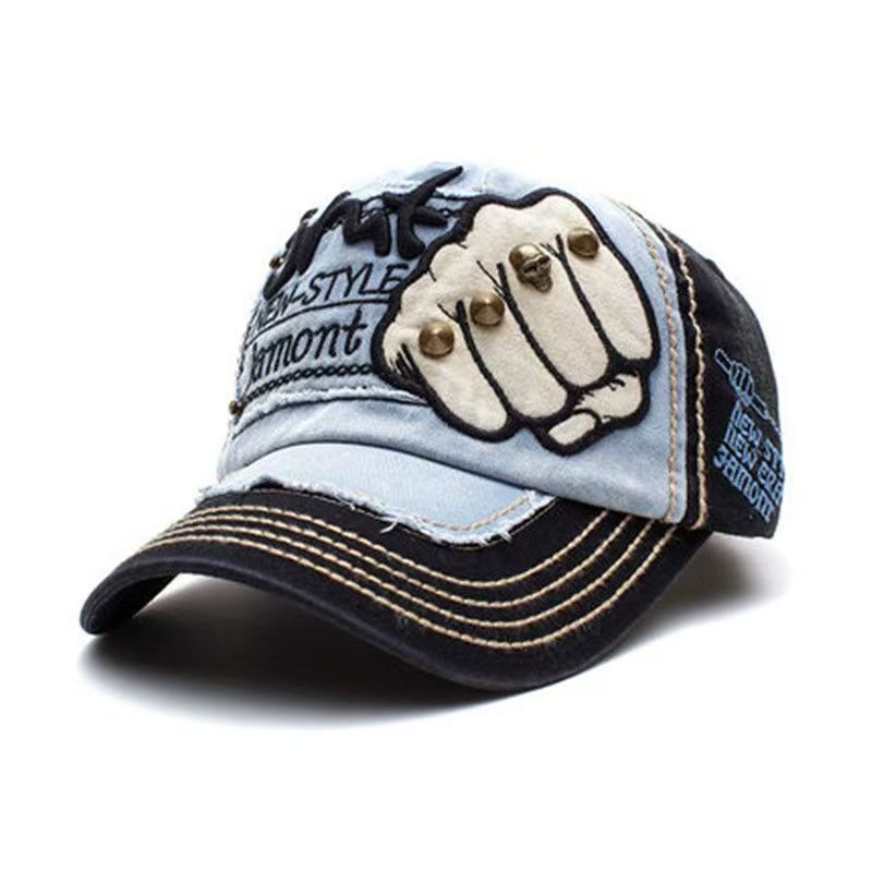 Vintage Distressed Embroidered Baseball Cap Hat