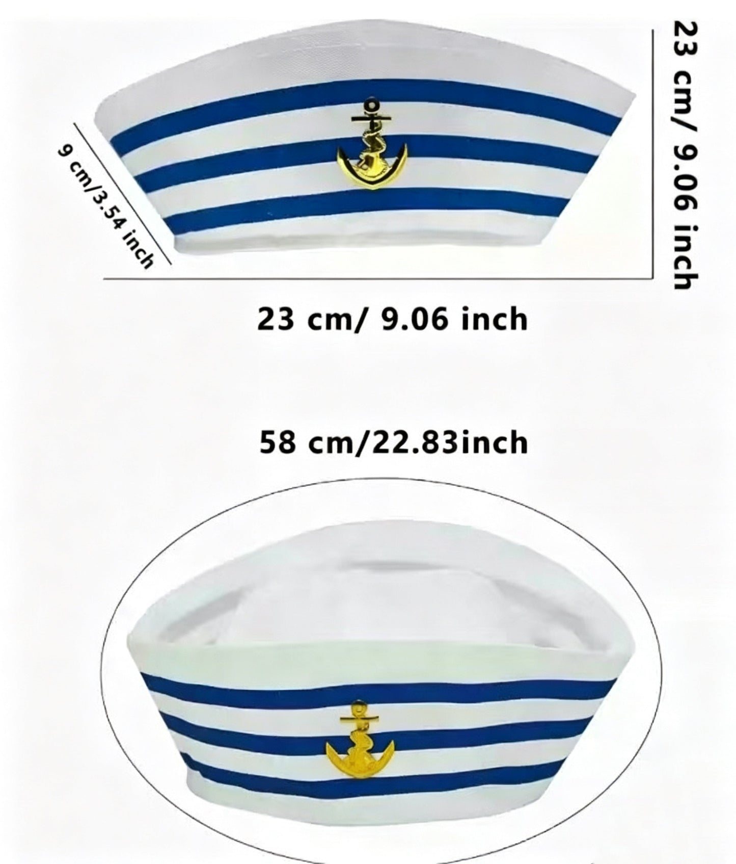 Classic Striped Sailor Costume Hat