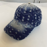 Women`s Distressed Denim Baseball Cap Adjustable