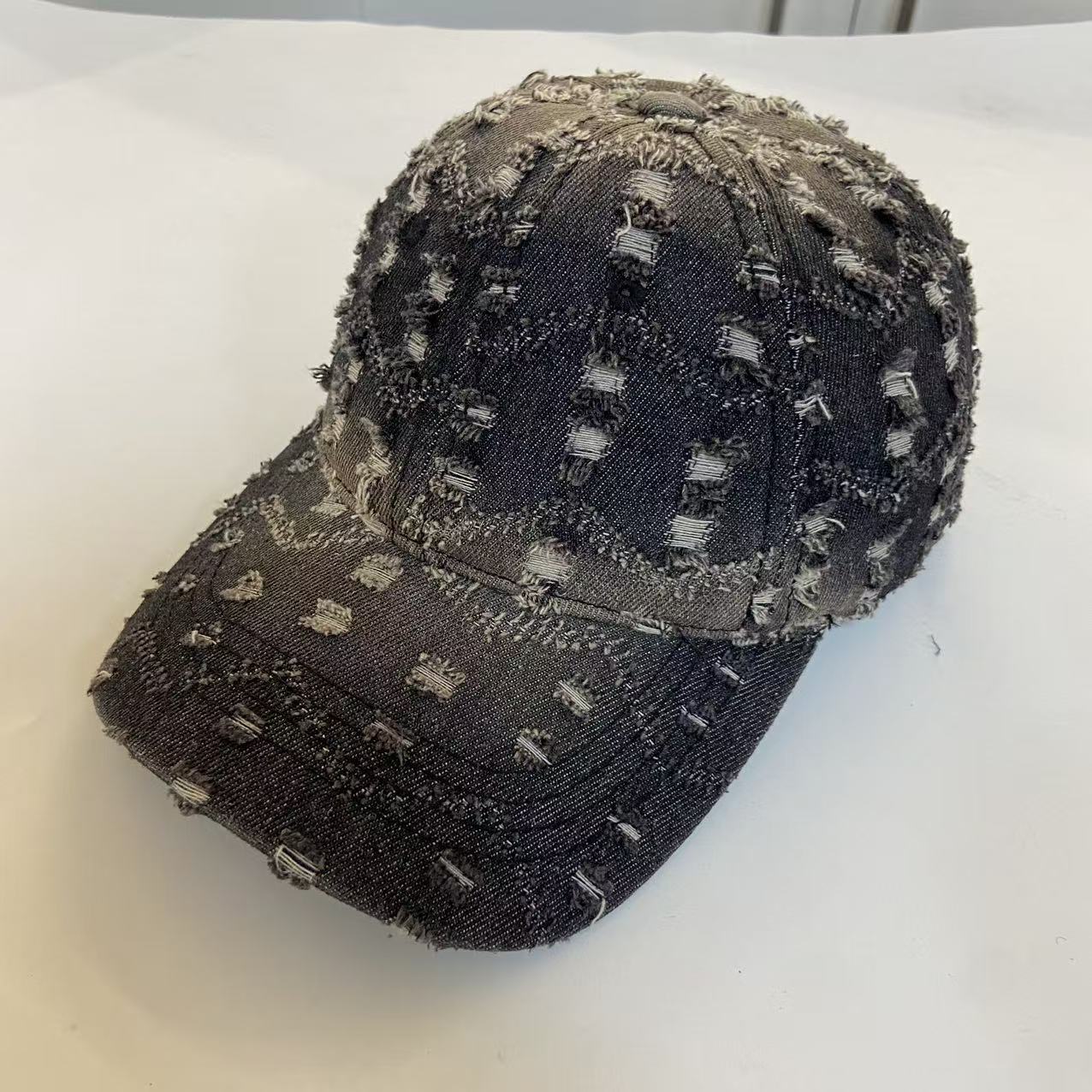Women`s Distressed Denim Baseball Cap Adjustable