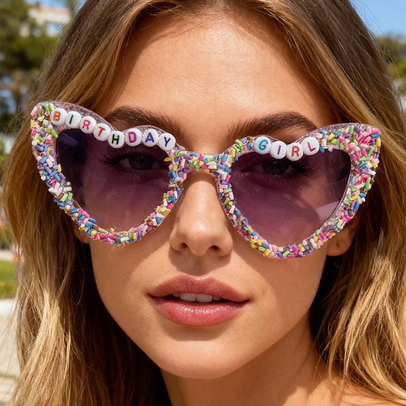 Birthday Girl Sprinkle Cat Eye Party Sunglasses
