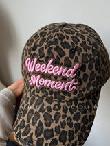 Leopard Print Baseball Cap with Embroidery