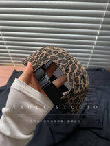 Leopard Print Baseball Cap with Embroidery