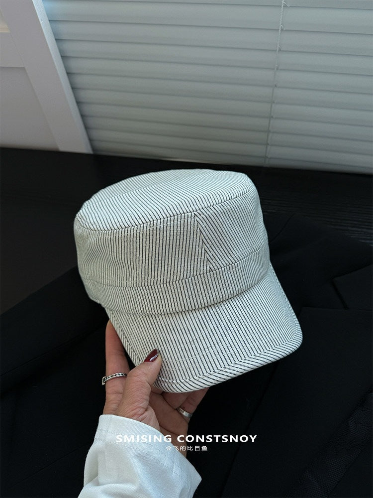 Unisex Striped Military Cadet Cap