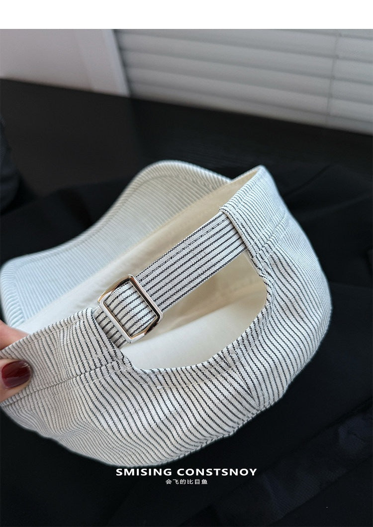 Unisex Striped Military Cadet Cap