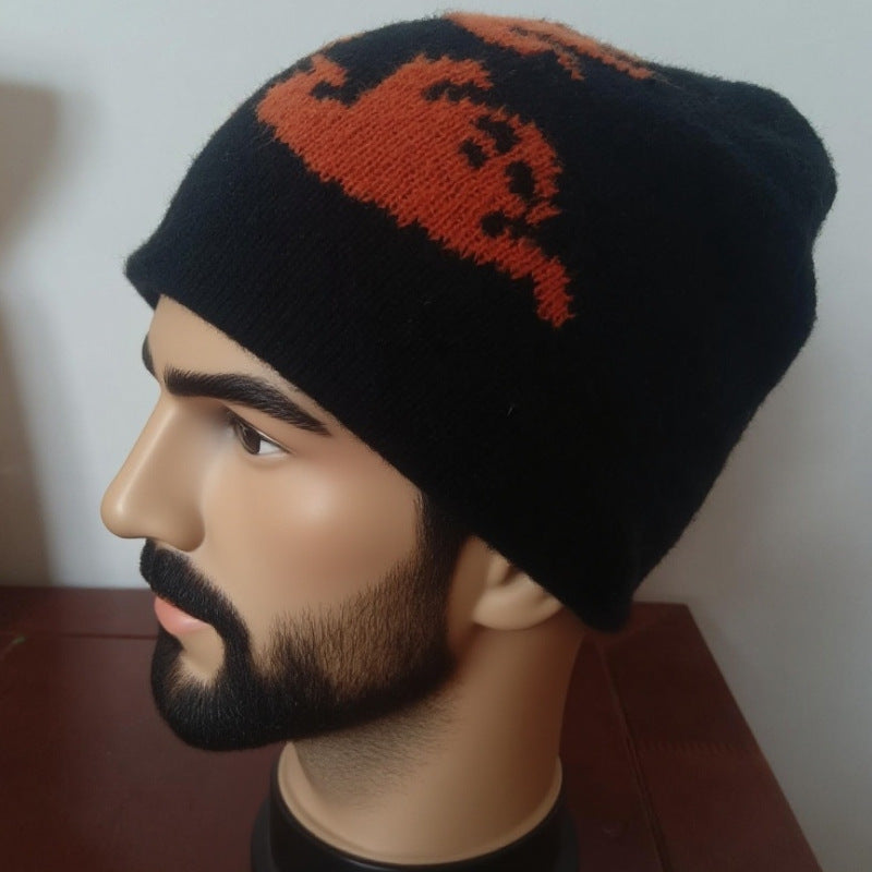 Ghost Pattern Knit Beanie Hat