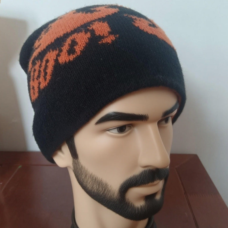 Ghost Pattern Knit Beanie Hat