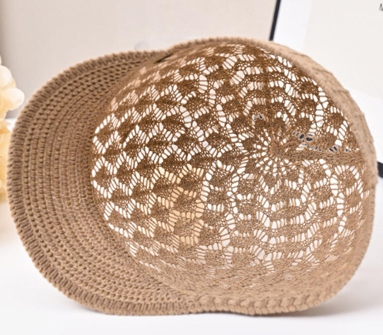 Women's Crochet Knit Newsboy Cap