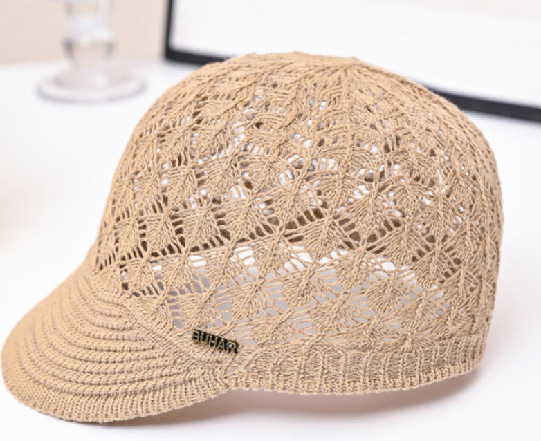 Women's Crochet Knit Newsboy Cap