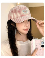 Pink Gingham Baseball Cap