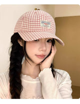 Pink Gingham Baseball Cap