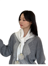 Women's Soft White Tassel Winter Scarf