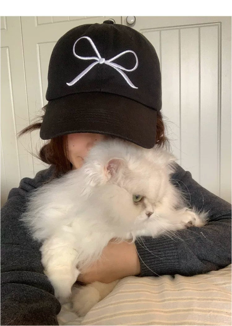Women's Bow Embroidery Baseball Cap