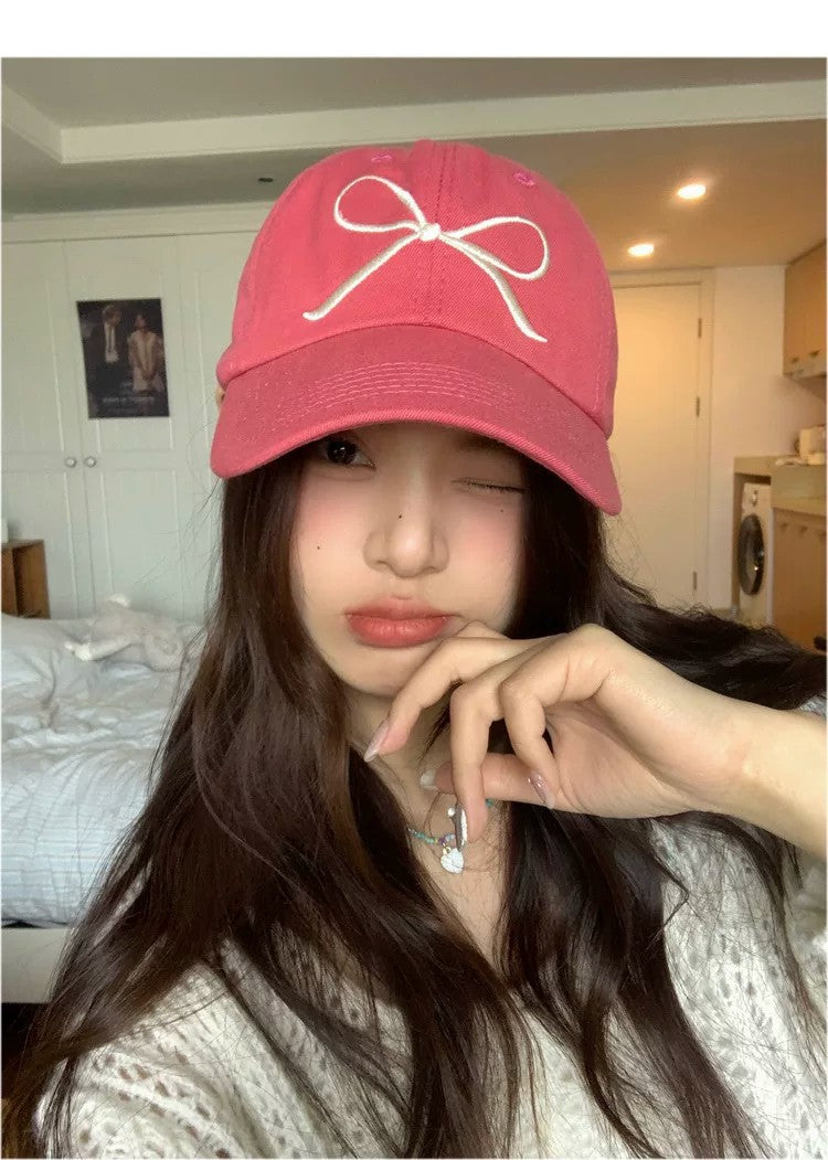 Women's Bow Embroidery Baseball Cap
