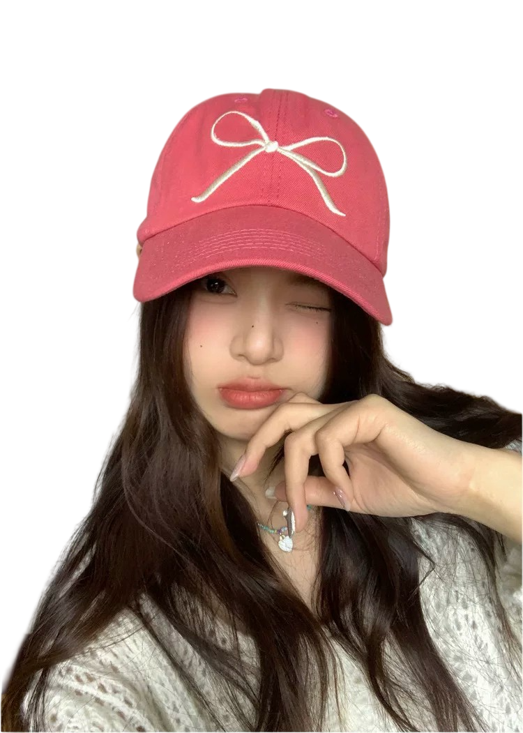 Women's Bow Embroidery Baseball Cap