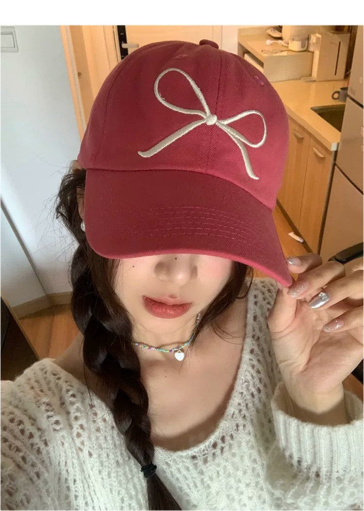 Women's Bow Embroidery Baseball Cap