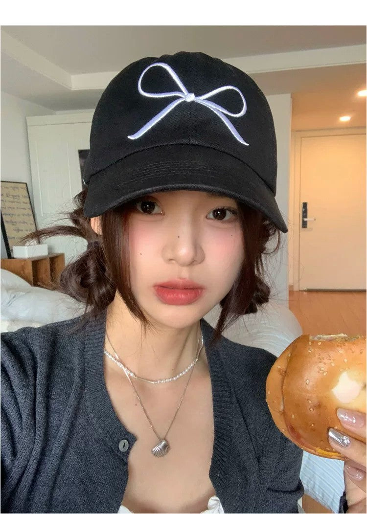 Women's Bow Embroidery Baseball Cap