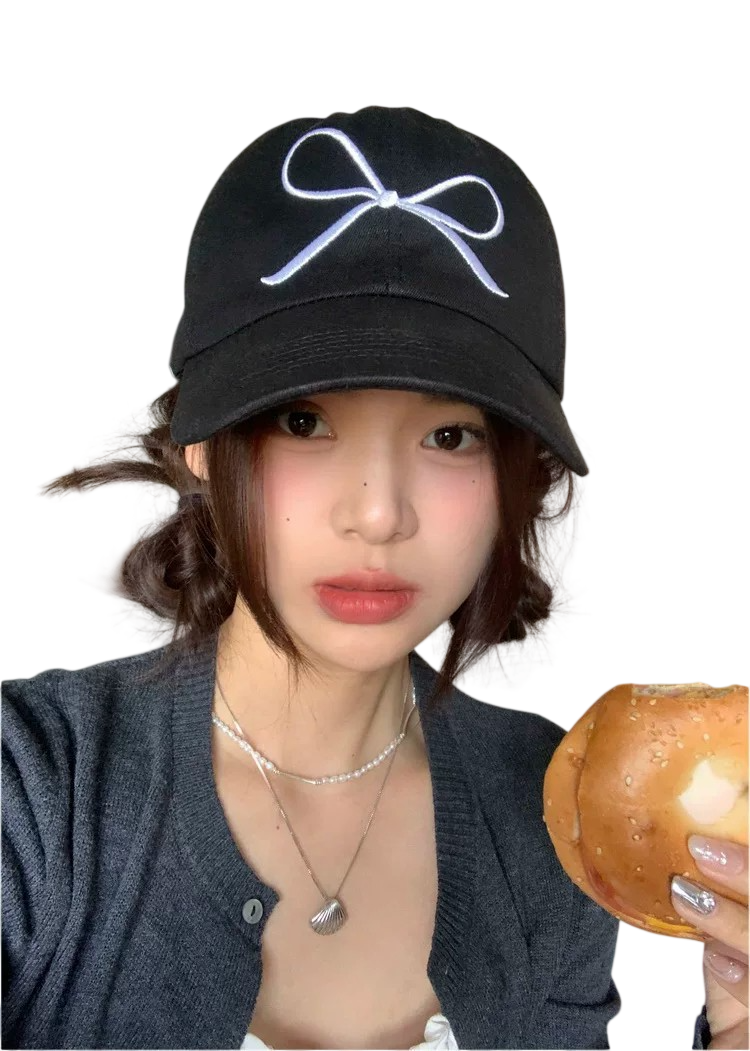 Women's Bow Embroidery Baseball Cap