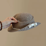 Women’s  Knit Pearl Fedora Hat