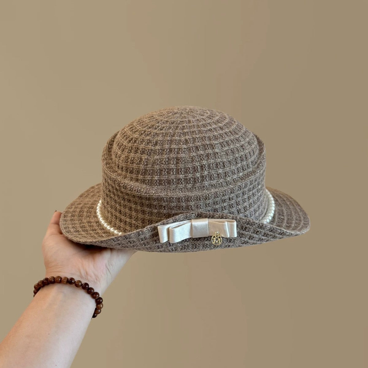 Women’s  Knit Pearl Fedora Hat