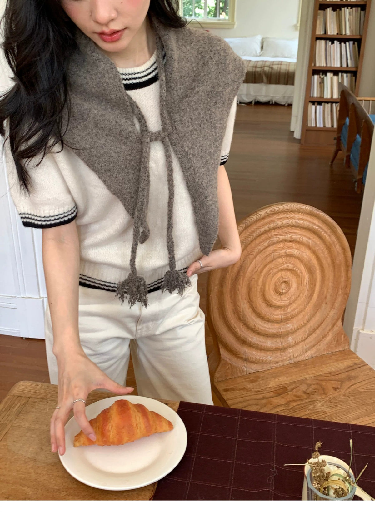 Women’s Soft Knit Scarf with Tassel Ends
