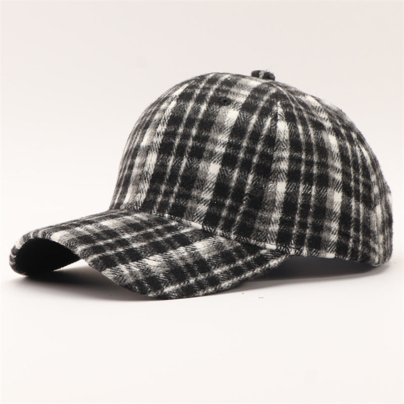 Women’s Plaid Pattern Casual Baseball Cap with Curved Brim
