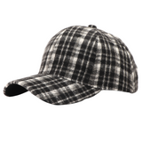 Women’s Plaid Pattern Casual Baseball Cap with Curved Brim