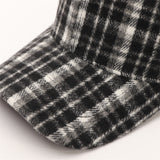 Women’s Plaid Pattern Casual Baseball Cap with Curved Brim