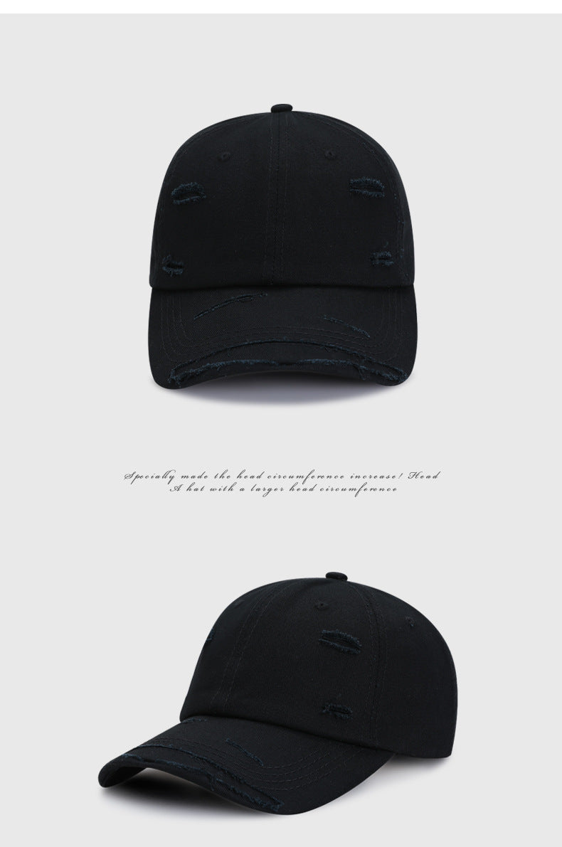 Unisex Distressed Baseball Cap with Curved Brim