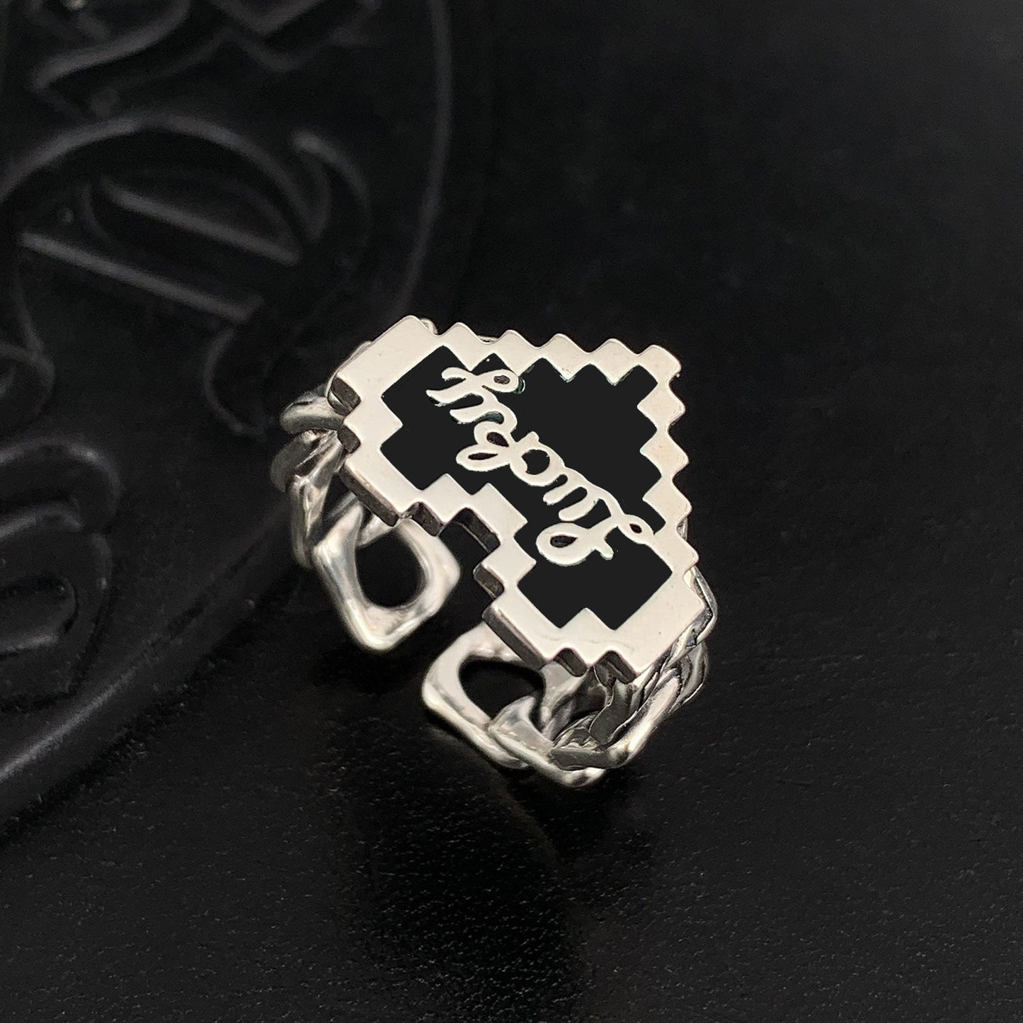 Pixel Heart Themed Ring