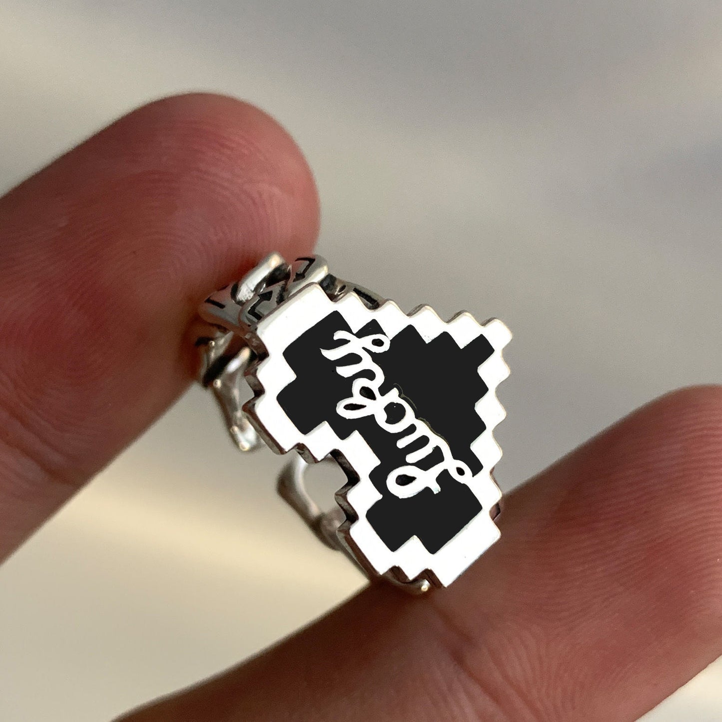 Pixel Heart Themed Ring